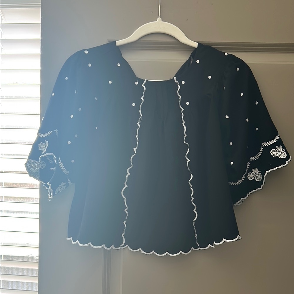Loft: Embroidered Top *worn twice*